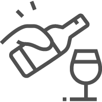 Illustration of pouring wine into glass